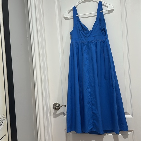 Banana Republic Factory Blue Midi Dress | NWT Sleeveless V-Neck Size 00P - Picture 3 of 5